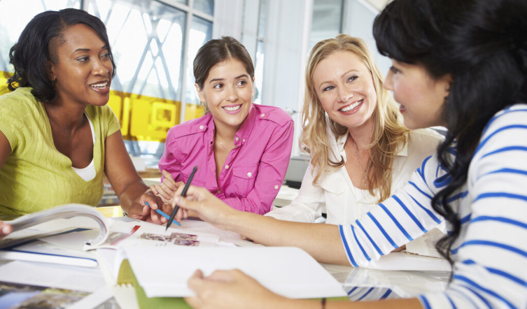 group of women in a meeting